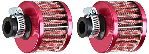 Mintice 2 X Filtre à Air Froid Reniflard Carter Turbo Ventilateur 12mm Mini Rouge pour Voiture Moto
