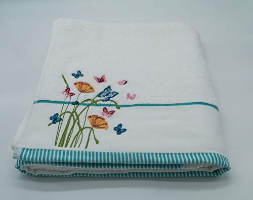 Lex's Linens Badetuch mit Blumenmuster und Schmetterlingen
