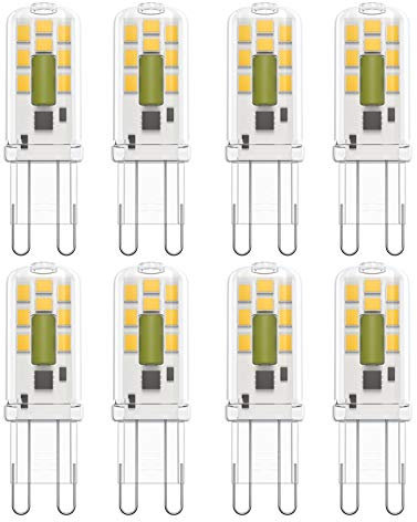 Klighten Lampadina G9 Led 3W Bianco Naturale 4000K Lampadine a Led Equivalente a 30W Lampada Alogena 300LM Angolo di Fascio di 360°, 8 pezzi