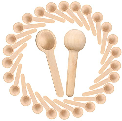 Patelai 100 Pieces Mini Wooden Spoons Bulk 3 Inch Small Tiny, Cute Style