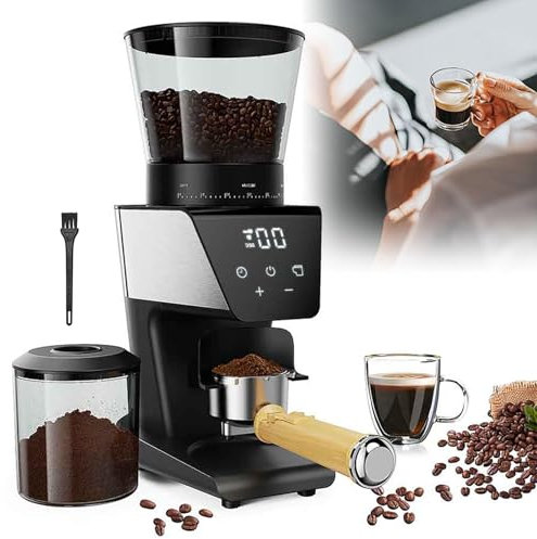 Macinacaffè Elettrico Per Chicchi Di Caffè + 30 Impostazioni Precise Per 1-12 Tazze, Display Lcd - Touchscreen, Antistatico, Per Espresso/A Goccia/Infuso/Infuso Freddo/Francese