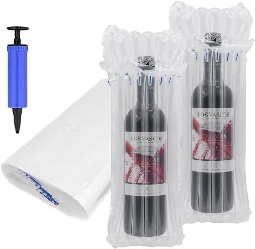 Lot de 10 protections pour bouteilles de vin et sacs gonflables pour un emballage et un transport sûrs, avec pompe à air