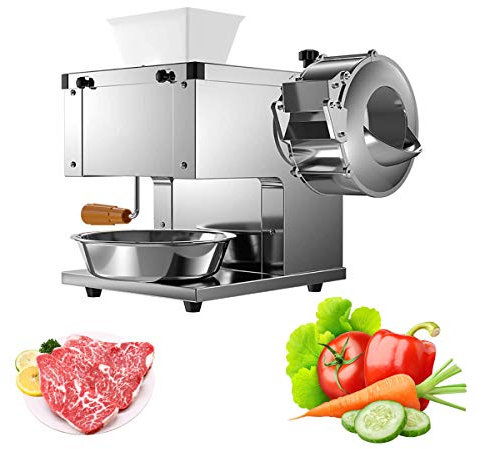 Cortadora de carne para uso doméstico o comercial, cortadora de carne automática, cortadora de alimentos eléctricos para fiambres, cortadora de carne comercial, acero inoxidable eléctrico (3,5 mm)
