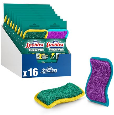 Paño de Limpieza de Microfibra Spontex Microfibre Collection | Bayetas Microfibras Multiusos de Tamaño 30 x 30 cm | 16 Trapos de Cocina