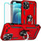 Yiakeng for iPhone 12 Mini Case with Screen Protector: Military Grade Protective Cases with Ring Holder Kickstand for - iPhone 12 Mini (Red)