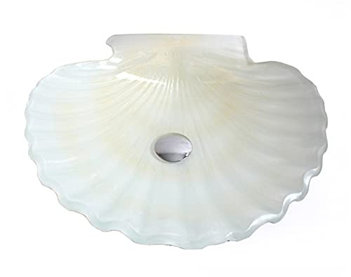 Lavabo de baño de Vidrio Templado, Lavabo de baño en Forma de Concha, Lavabo de baño sobre encimera, Lavabo de tocador, Lavabo artístico, Lavabo, Lavabo, tocador