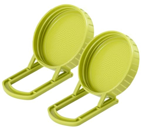 Pack de 2 Tapas para Germinar, Tapa Germinadora con Soporte para Tarros de Boca Ancha. Rejilla Aérea y Soporte Inclinado para Fácil Drenaje. Cultiva Brotes de Judías, Alfalfa, Brócoli en Casa