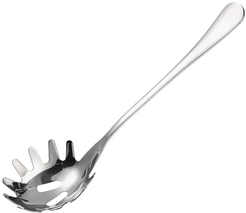 EPIGEIST Cuchara para Espaguetis de Acero Inoxidable Multifuncional, Colador de Fideos Ergonómico para Servir Pasta, Utensilio de Cocina Resistente y Liviano para Hogar y Restaurante