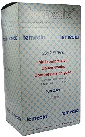 MULLKOMPRESSEN 10x20 cm steril 12fach 17fädig 50 St