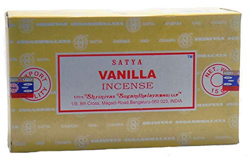 Satya Vanille-Räucherstäbchen, 12 Packungen à 12 Stäbchen, 180 Stäbchen insgesamt