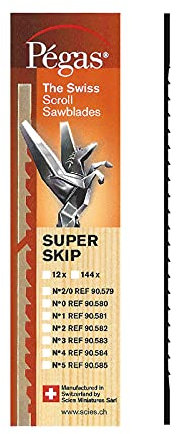 Pégas PS90581 SUPER SKIP 12 St. Laubsägeblatt Nr. 1 Super-Weitzahn 130 mm