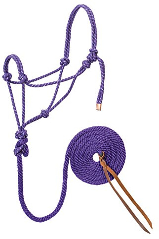 Weaver Leather Diamond Braid Rope Halter and Lead Purple/Mint/White, Average