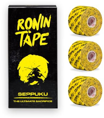 RoninTape® SEPPUKU Tape Pre Tagliato per Dita Super Resistente Antisudore e Ipoallergenico Perfetto per Cross Training WOD Hook Grip Weightlifting Trazioni Confezione da 3 Nastri