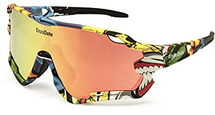 EnzoDate Ciclismo Polarized Occhiali con 3 lenti per Montagna Bicicletta ATV All'aperto Gli sport Occhiali da sole MTB Occhiali