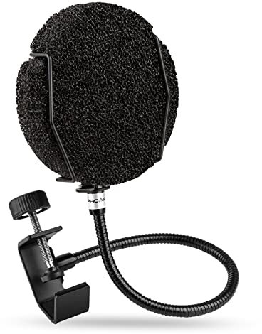PROAR Professional Pop Filter for Blue Yeti, Snowball, Quadcast, Shure & Other Mics, Windscreen Mic Cover with Thick Sponge & Flexible 360° Gooseneck