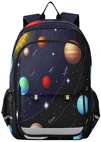 YOUJUNER Kinder Schulrucksack Planet des Sonnensystem-Universums Schulranzen Schultasche Sporttasche Backpack für Mädchen Jungen