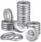32 Piezas Anillas para Ojales de Cortina, Ojales para Cortinas, Anillos de Cortina Ojales de Tela, Anillos de Cortina Plateados, para Cortinas de Ventana, Cortinas de Ducha