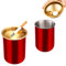 2 PCS Stainless Steel Ashtray Stylish Desktop Smoking Ash Tray Windproof Cigarette Ashtray with Funnel Lid for Indoor or Outdoor Use Home Office Garden Decoration (Red)