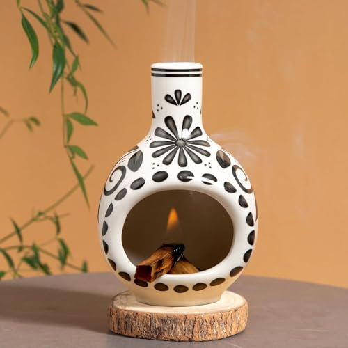 BOOXMIMI Palo Santo Halter Handgefertigt Schale Räucherschale Keramik Räuchergefäß für Rauhnächte Set Feuerfest Räucherteller ideal für Meditation Aromatherapie und spirituelle Rituale