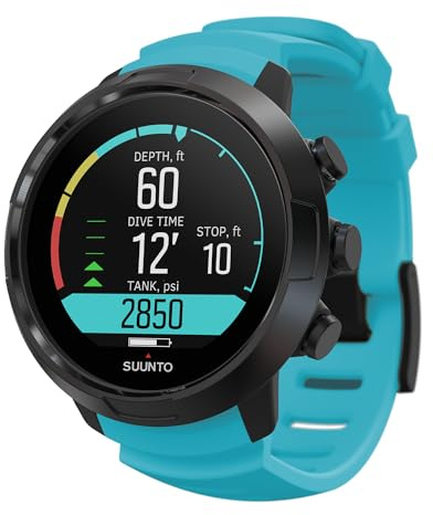 SUUNTO Dive D5 Orologio Subacqueo Digitale, Display Colori, Impermeabile 100 m, Computer Subacquei con Funzioni di Sveglia, Cronometro, Meteo, Bussola, Durata della Batteria 12 Ore in modalità Scuba