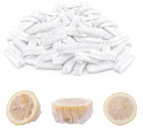 BOXOB 200 Piezas Bolsas para Rodajas de Limón, Envolturas Elásticas Red para Exprimir Jugo de Limón Paños Exprimidores para Extracción Sin Semillas, para Exprimir Limones o Limas Frescas (Blanco)