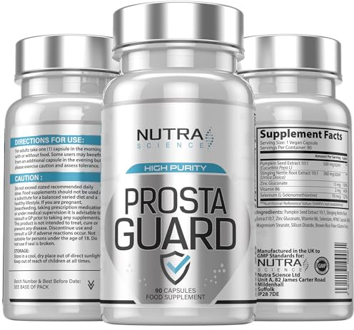 Prosta Guard – Prostate Supplements for Men, Advanced Prostate Support Complex with Stinging Nettle Root, Pumpkin Seed | 90 Vegan Capsules