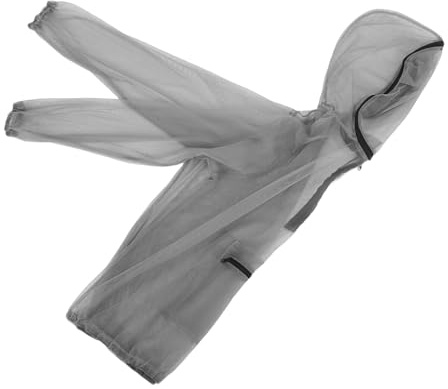 Beaupretty Tuta per Esterni Giacca da Apicoltore con Cappuccio Attrezzatura da Pesca Giacca Anti-insetti Tuta Professionale Vestibilità Comoda Colore Grigio Cenere
