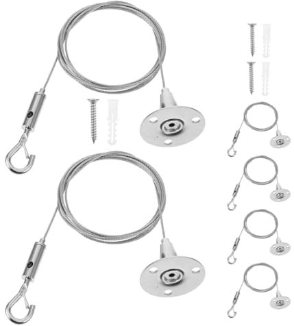 WOONEKY 6 Pezzi Cavo Sospensione Inossidabile per Appendere Foto e Illuminazione Filo Resistente per Applicazioni Multiple Facile da Installare e Versatile per Uso Commerciale e