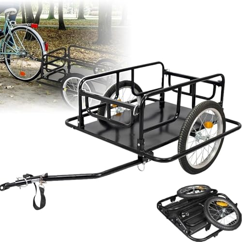 Faltbarer Fahrradanhänger aus Stahl für schwere Beförderung von Gütern, Gepäck und Werkzeugen