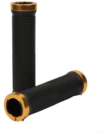 Cykelstyrhandtag av halkfritt gummi med låsbar design för mountainbikes, ergonomiska greppytor minskar handtrötthet under långa turer, väderbeständig yta för dig själv (guld)