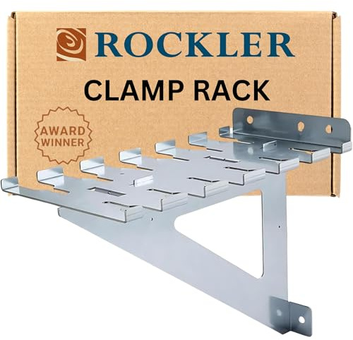 Rockler HD Pipe Clamp Rack – Rack Helps to Store Heavy Duty Clamps – 12 Gauge Galvanized Steel Pipe Clamps – Store Full Rack of Clamps up to 60” Long - Garage Workshop Organizers & Storage
