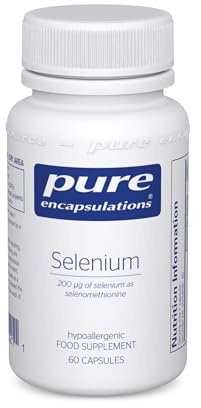 Pure Encapsulations Selenium 200ug - Selenomethionine Supplement for Immune and Thyroid Function Support - 60 Vegetarian Capsules