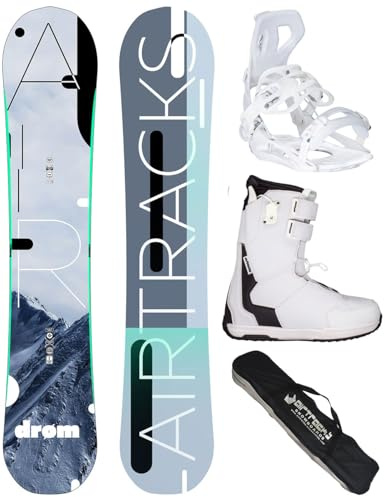 Airtracks Damen Snowboard-Set Freestyle Freeride Drom Lady Rocker 145 + Snowboard Bindung Master W + Snowboardboots Master QL W 39 + Sb Bag