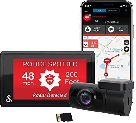 Cobra Smart Dash Cam + Rear Cam (SC 200D) â QHD+ 1600P Resolution, Built-in Wi-Fi & GPS, Voice Commands, Live Police Alerts, Incident Reports, Emergency Mayday, Drive Smarter App, 16GB SD Card Incl.