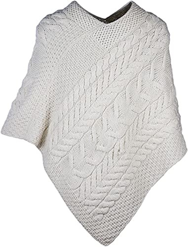 Walker and Hawkes - Damer merinoull Trentham poncho, Pärla, en storlek