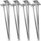 STILISTA® 4er Set Hairpin Legs Möbelfüße mit DREI Stangen 30 bis 70 cm, schwarz oder Silber