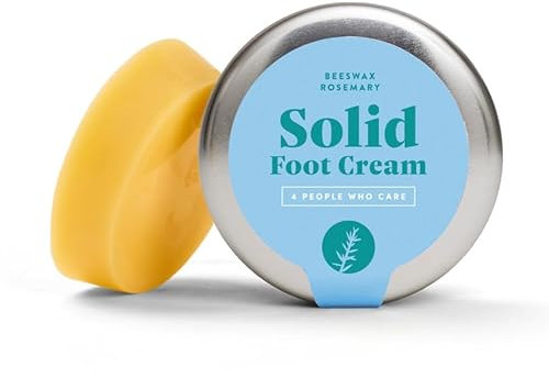 Crema solida per piedi biologica con cera d'api e burro di karité - Da 4peoplewhocare® - Crema ecologica per la cura dei piedi secchi - Al profumo di rosmarino fresco ed eucalipto (Can)