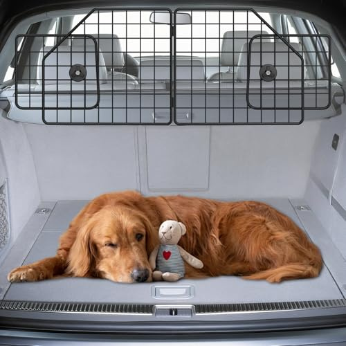 Dog Barrier for SUV,Adjustable Pet Barrier for car 36 to 62 Width for Trucks, SUV, Vans,Heavy-Duty Wire Mesh Barriers Safety Travel Accessories,Pet Travel Barriers