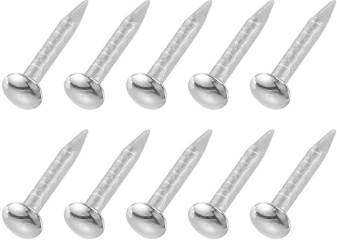 uxcell 500Pcs Small Hardware Nails, 1 x 8mm Carbon Steel Round Head Nail Common Finishing Nail for Household Woodworking Picture Hanging DIY Projects, Silver