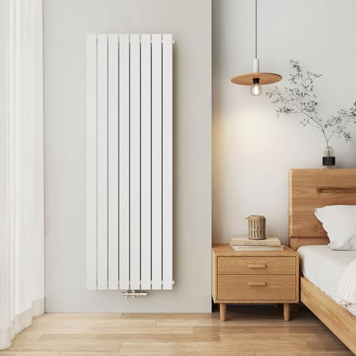 EMKE Design Heizkörper Flach, 1800x616 mm Vertikal Flachheizkörper mit Mittelanschluss, Einlagig Weiß Paneelheizkörper Wandheizkörper für Bad, Flur& Wohnzimmer, 1118W