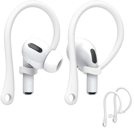 SIRLOMU 2 paia di ganci auricolari sportivi, accessori per cuffie Bluetooth, adatti per la corsa e lo sport, compatibili con diverse cuffie Bluetooth (bianco)