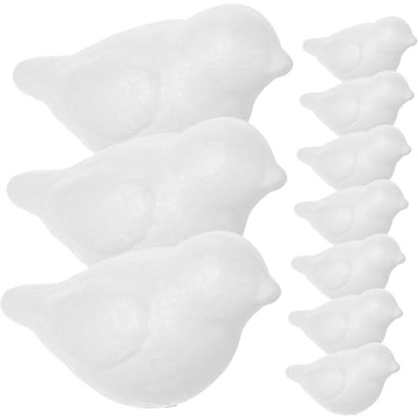 KICHOUSE 15st Vogelmodell Malerei Schäumt Vogel Graffiti-handwerk Simulation Schäumt Vogel Diy-bastelwerkzeuge Diy Bastelwerkzeuge Graffiti-material Weiß Schaum