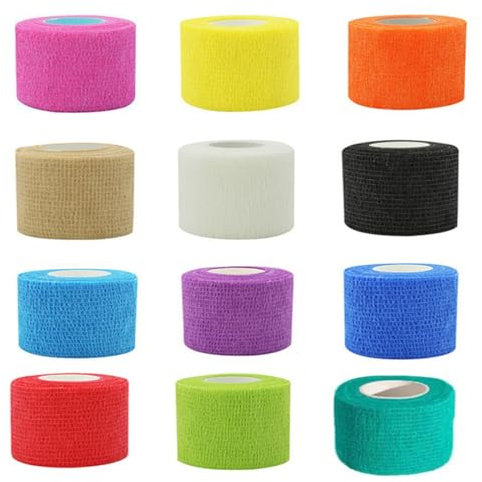 ZEPIQOR 12 Rollen Selbstklebender Verband, selbstklebender verband, 2,5cmx4,5m Selbsthaftende Bandage Elastische Fixierbinde Haftbandage Selbstklebend fürSport Hand Arm Fuß Gelenk Finger