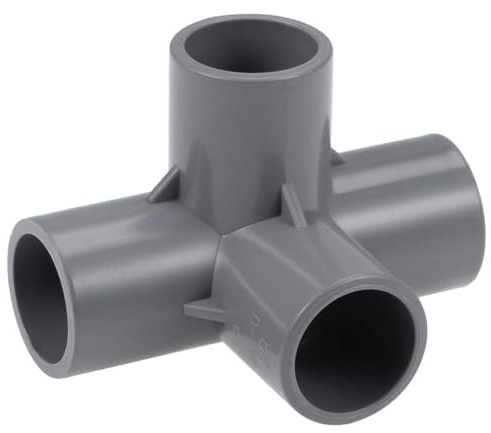 TOP-VIGOR 2 conectores de tubería de PVC de 4 vías, conectores de esquina en T de 20 mm, empalmes de tubo deslizante de 4 vías, conector de ángulo recto para conexión de tubería de agua de jardín