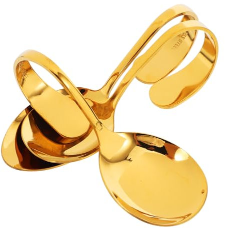 iplusmile Cucchiaio Da Portata Creativo in Acciaio Inossidabile - Manico Curvo Cucchiaio Per Insalata Di Pesce E Sushi Utensile Da Tavola Riutilizzabile Per Feste