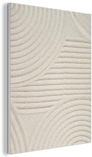 MuchoWow© Wandbilder Akustikpaneele 70x100 cm Filz Deko Wohnung Bild Wohnzimmer Wandpaneele Schallabsorber Wand Bilder Wandpaneel Wall Decor Muster - Abstrakt - Weiß