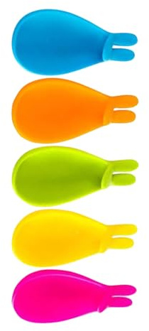 HEALSOPTHY Marcador de Identificación de Vidrio Forma de Conejo, Soporte para Bolsitas de Té, Set de 5 Piezas de Silicona