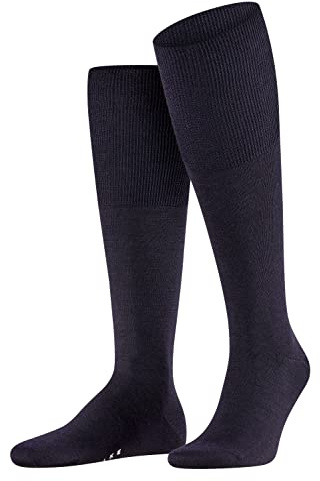 FALKE Airport M Kh laine coton unies 1 paire, Chaussettes longues Homme, Bleu Dark Navy 6370, 43-44