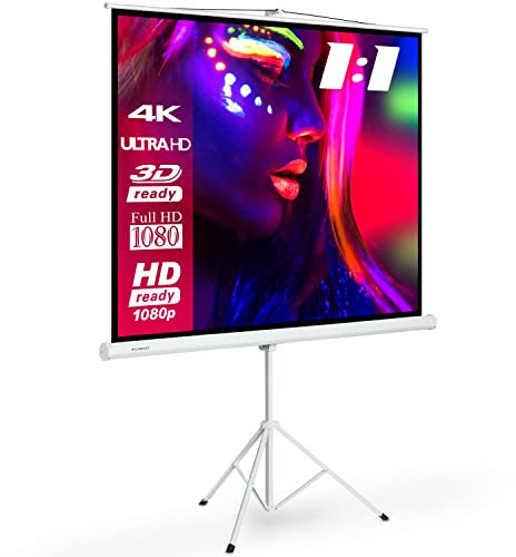 ESMART Economy EXS Stativ-Leinwand 215 cm Bild 200 x 200 cm (111) | Format 1:1 | Heimkino Beamer Projektionsleinwand Stativ Leinwand LCD LED