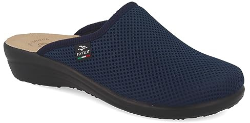 Fly Flot | Fresh Woman, Pantofole Donna Traspiranti, Ciabatta con Tomaia in Rete Elastica, Sottopiede imbottito in Pelle Antishock, Blu, 37